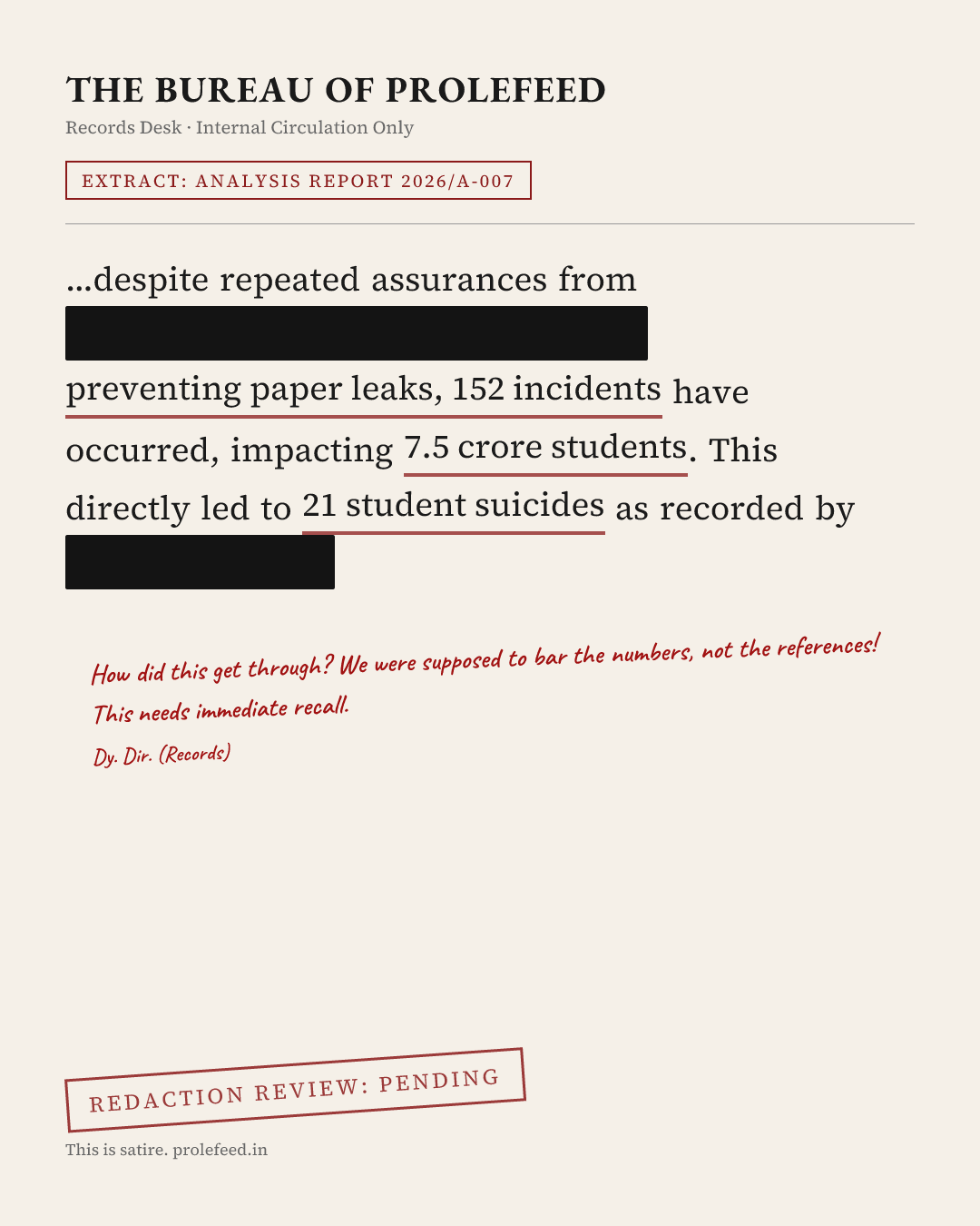Over 7.5 Crore Students Affected by Exam Anomalies While Leadership Assures 'Monitoring'